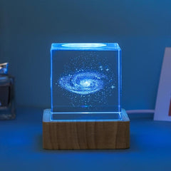 Milky Way Glass Crystal Cube Night Light USB Decoration