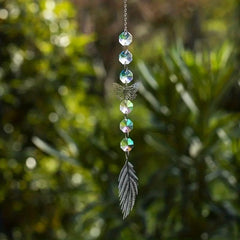 2pcs Feather Crystal Sun Catcher Wind Chime