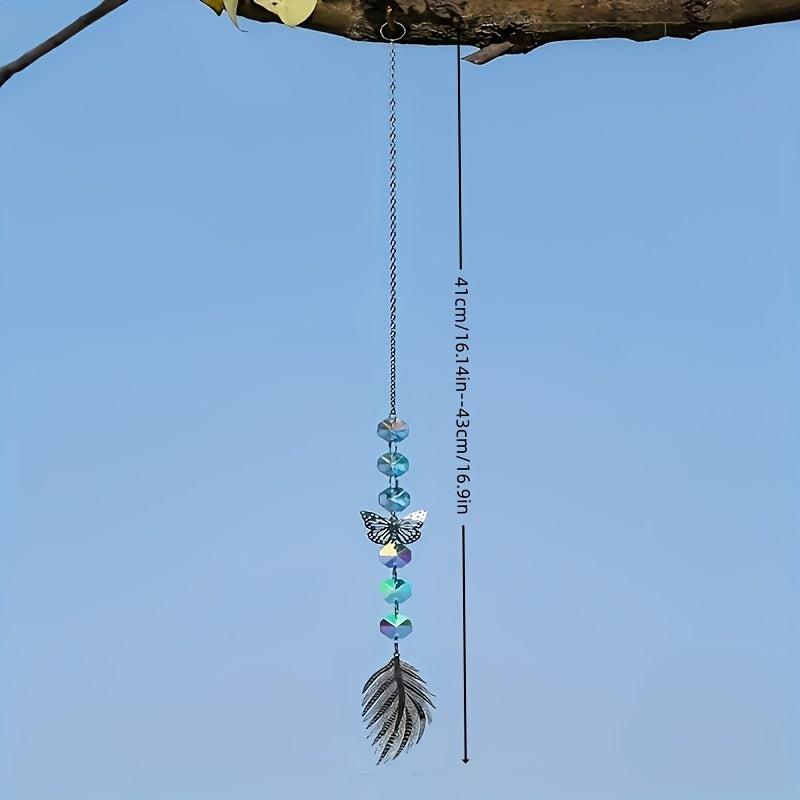 2pcs Feather Crystal Sun Catcher Wind Chime