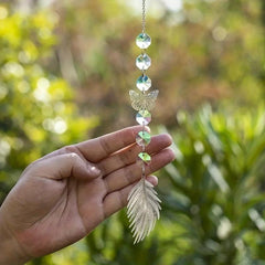 2pcs Feather Crystal Sun Catcher Wind Chime