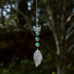 2pcs Feather Crystal Sun Catcher Wind Chime