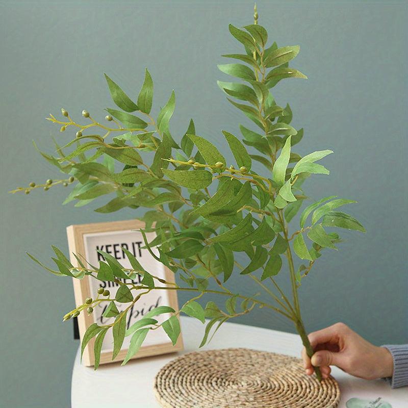 1pc Artificial Leaves Stem Faux Flower Plant Pick DIY Craft Home Decoration