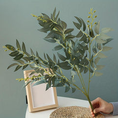 1pc Artificial Leaves Stem Faux Flower Plant Pick DIY Craft Home Decoration