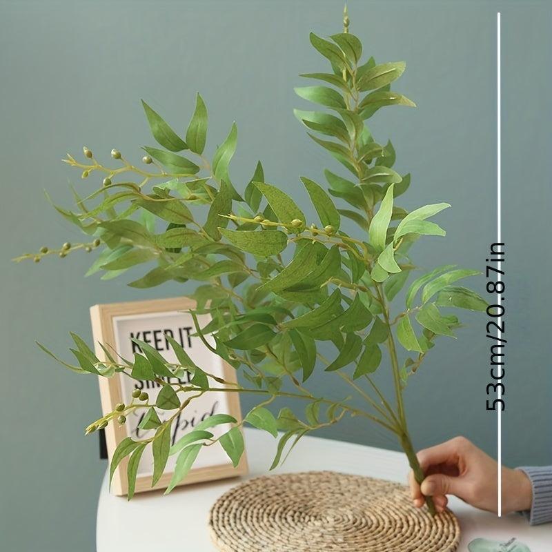 1pc Artificial Leaves Stem Faux Flower Plant Pick DIY Craft Home Decoration