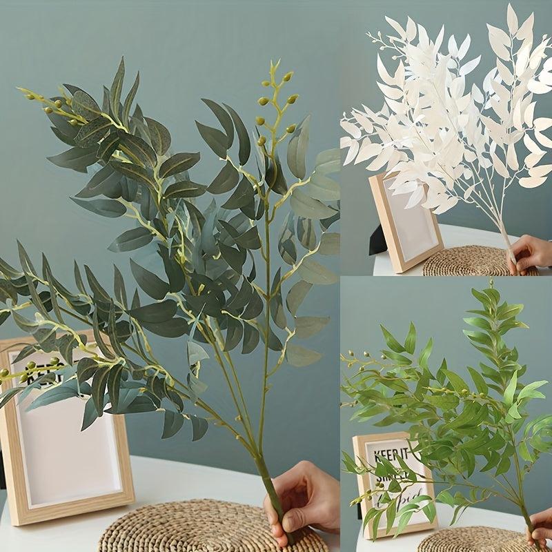 1pc Artificial Leaves Stem Faux Flower Plant Pick DIY Craft Home Decoration