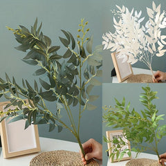 1pc Artificial Leaves Stem Faux Flower Plant Pick DIY Craft Home Decoration