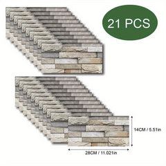 3D Wallpaper Tile Wall Sticker 21pcs Home Decor Living Rooms Bedrooms