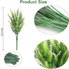 8pcs Artificial Lavender Flowers Outdoor Plastic Garden Window Decoration