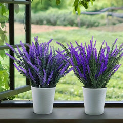 Artificial Lavender Plant Pot Real Texture Flowers Office Desk Dining Room