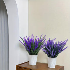 Artificial Lavender Plant Pot Real Texture Flowers Office Desk Dining Room
