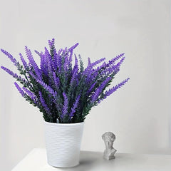 Artificial Lavender Plant Pot Real Texture Flowers Office Desk Dining Room