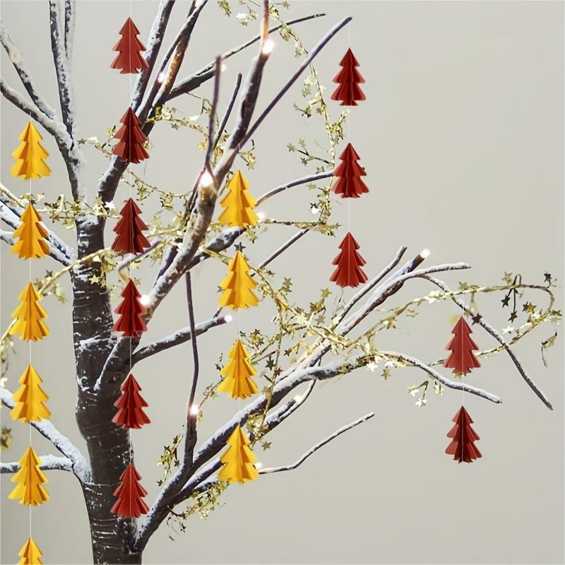 2pcs Christmas Tree Garland Party Decor Streamer Backdrop Tree Garland