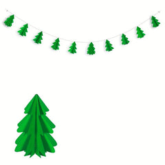 2pcs Christmas Tree Garland Party Decor Streamer Backdrop Tree Garland