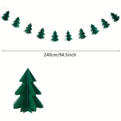 2pcs Christmas Tree Garland Party Decor Streamer Backdrop Tree Garland