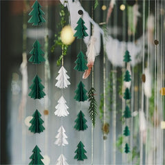 2pcs Christmas Tree Garland Party Decor Streamer Backdrop Tree Garland
