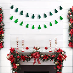 2pcs Christmas Tree Garland Party Decor Streamer Backdrop Tree Garland