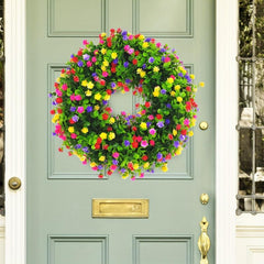 Large Artificial Flower Leaves Wreath for Front Door Hanging