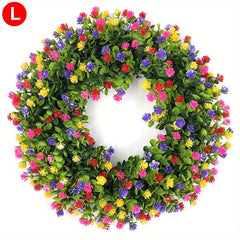 Large Artificial Flower Leaves Wreath for Front Door Hanging