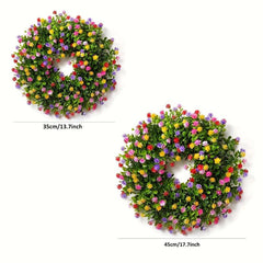 Large Artificial Flower Leaves Wreath for Front Door Hanging