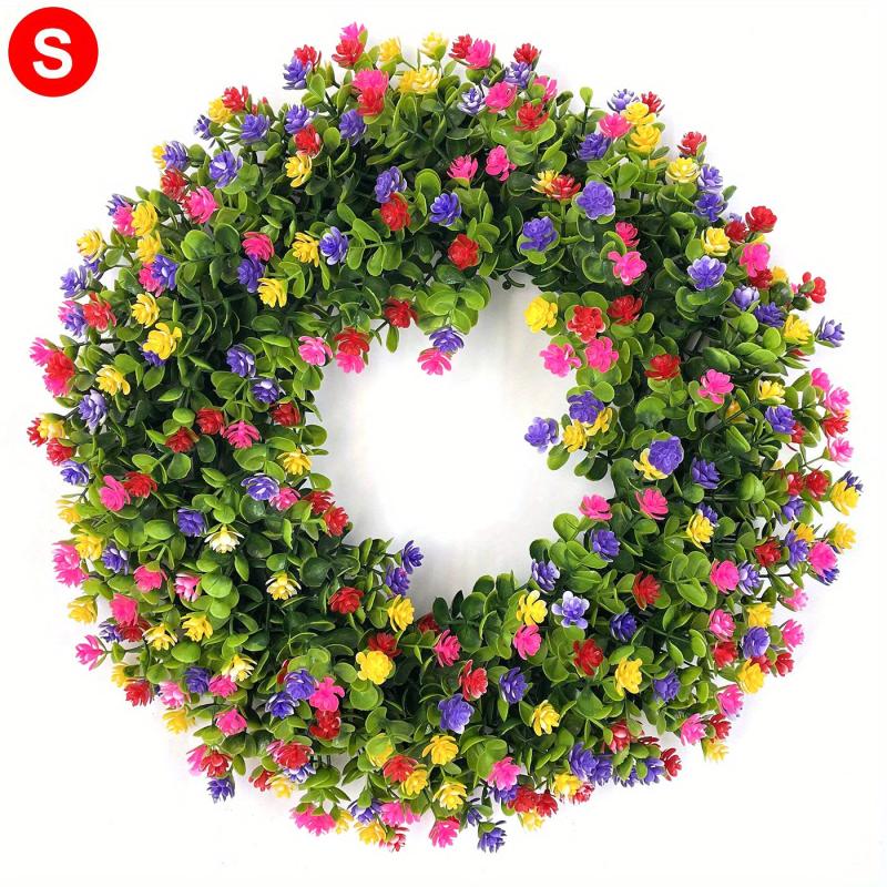 Large Artificial Flower Leaves Wreath for Front Door Hanging