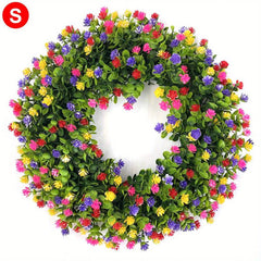 Large Artificial Flower Leaves Wreath for Front Door Hanging