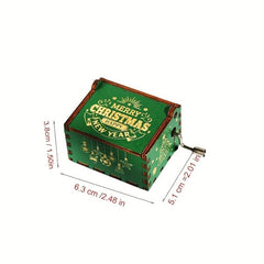 Wooden Antique Carved Music Box Christmas Theme Perfect Gift For Mom Dad Friends
