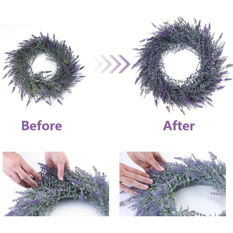 15 Lavender Wreath For Front Door Farmhouse Wall Decor Indoor Outdoor Home Room