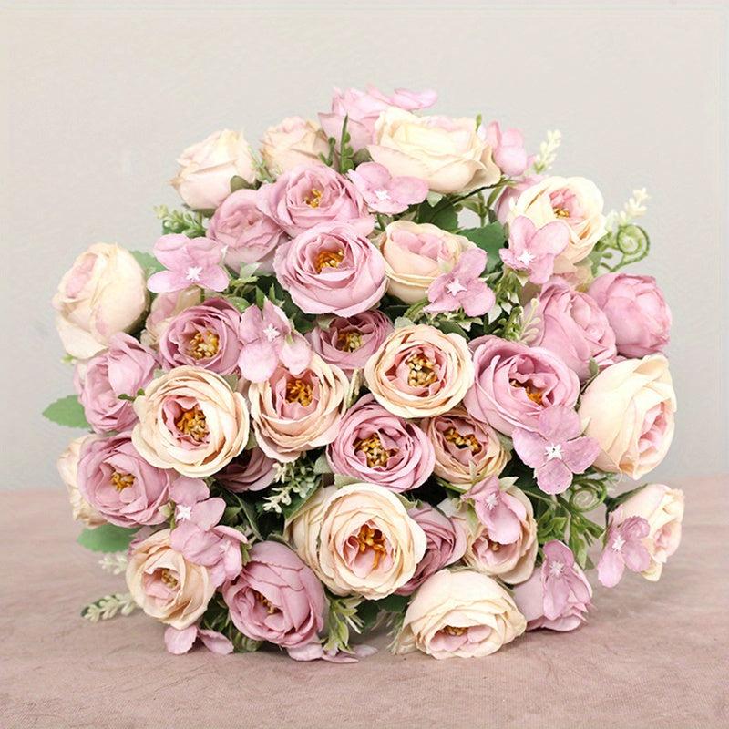 Realistic Artificial Flower 5 Forks 10 Heads DIY Crafts Bridal Bouquets Home Dec