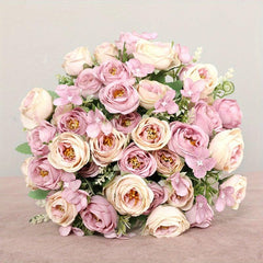 Realistic Artificial Flower 5 Forks 10 Heads DIY Crafts Bridal Bouquets Home Dec