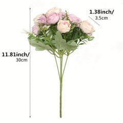 Realistic Artificial Flower 5 Forks 10 Heads DIY Crafts Bridal Bouquets Home Dec