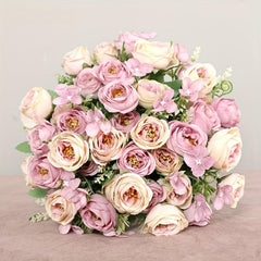 Realistic Artificial Flower 5 Forks 10 Heads DIY Crafts Bridal Bouquets Home Dec