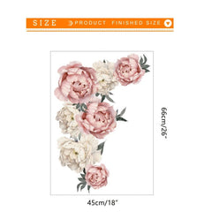 Watercolor Peonies Wall Decals Floral Vinyl Wall Stickers