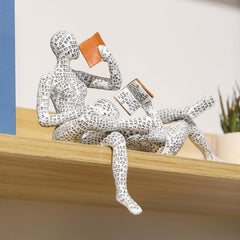 Resin Ornament Decoration for Reading Woman - Creative Bookshelf Decor