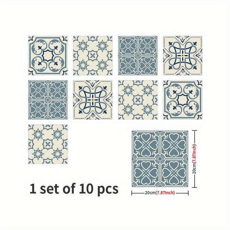 10pcs Non Slip Tile Stickers for Kitchen Bathroom Waterproof Self Adhesive