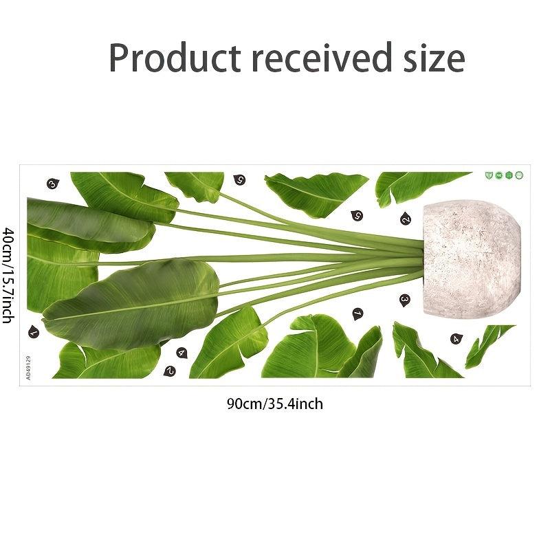 Greenery Plant Wall Sticker Self Adhesive Leaf Peel & Stick Wall Decor