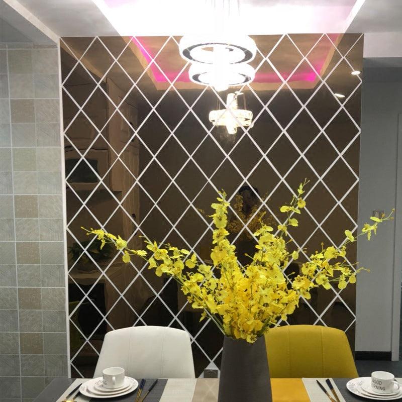 3D Mirror Wall Sticker DIY Triangles Living Room Bedroom Decor