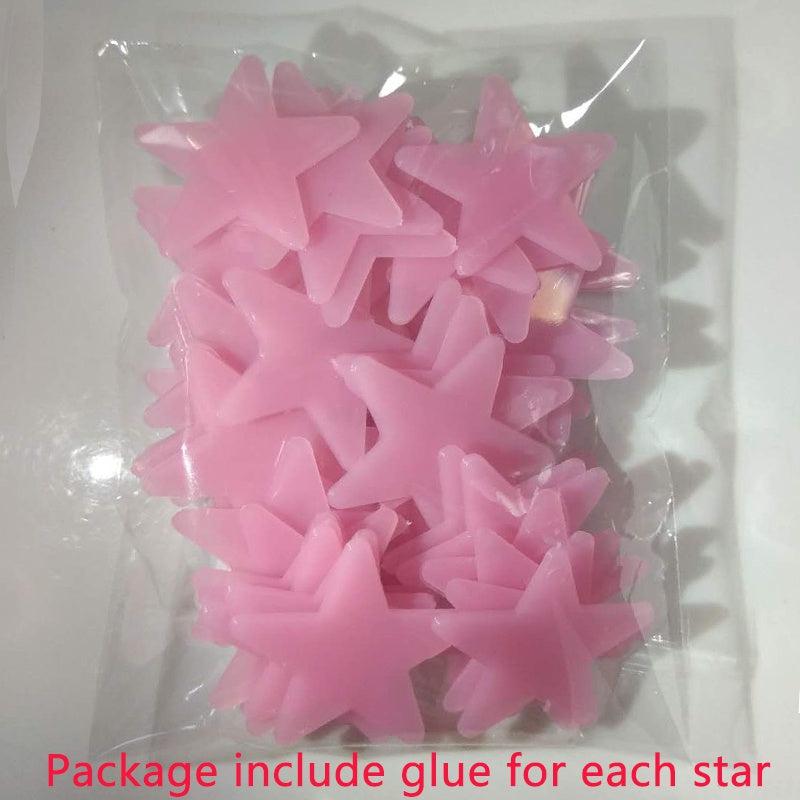 100 pcs Glitter Star Wall Stickers for Bedroom Living Room Kids