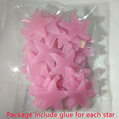 100 pcs Glitter Star Wall Stickers for Bedroom Living Room Kids