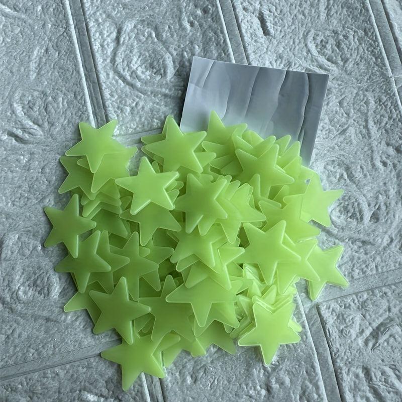 100 pcs Glitter Star Wall Stickers for Bedroom Living Room Kids