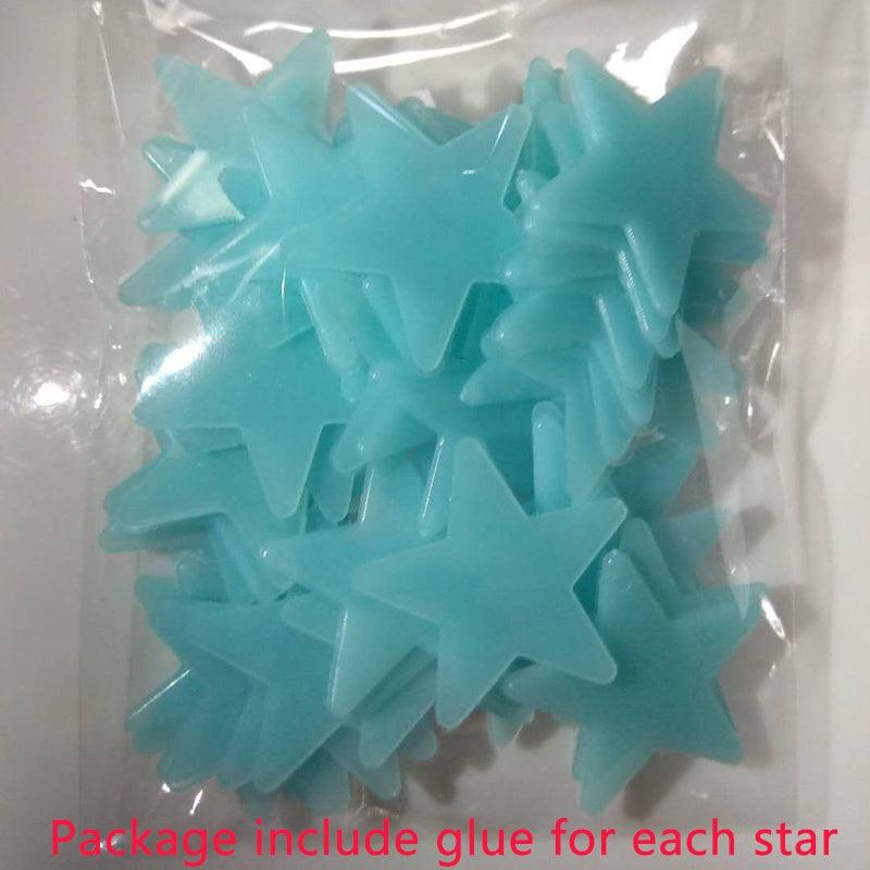 100 pcs Glitter Star Wall Stickers for Bedroom Living Room Kids