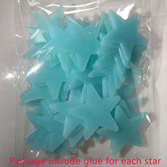 100 pcs Glitter Star Wall Stickers for Bedroom Living Room Kids