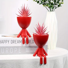 Artificial Plant With Figure Pot Creative Potted Plants Scene Decor
