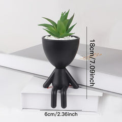 Artificial Plant With Figure Pot Creative Potted Plants Scene Decor