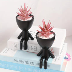 Artificial Plant With Figure Pot Creative Potted Plants Scene Decor