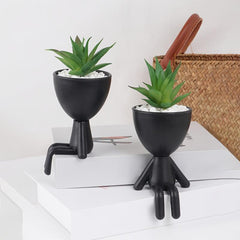 Artificial Plant With Figure Pot Creative Potted Plants Scene Decor