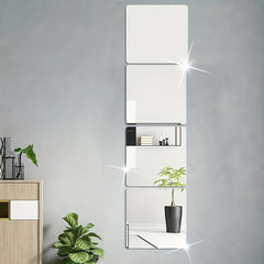 Square Mirror Sticker with Rounded Angles for Home Decor