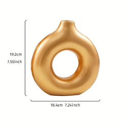 Boho Nordic Style Golden Resin Vase for Home Decor