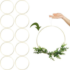 10pcs Metal Floral Hoop Wreath Golden Rings for DIY Wedding Dream Catch