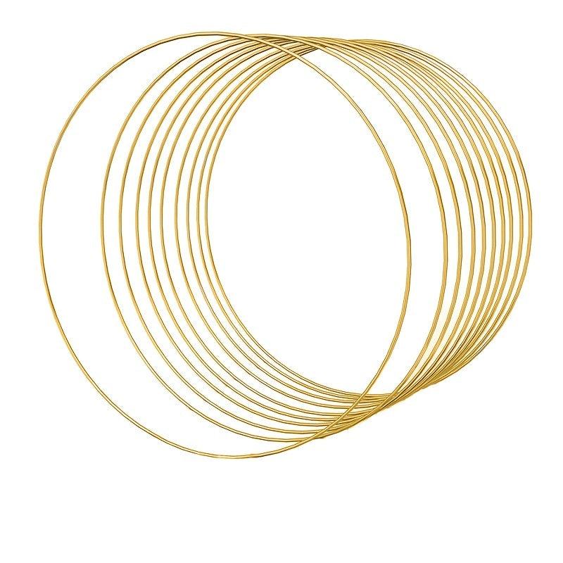 10pcs Metal Floral Hoop Wreath Golden Rings for DIY Wedding Dream Catch