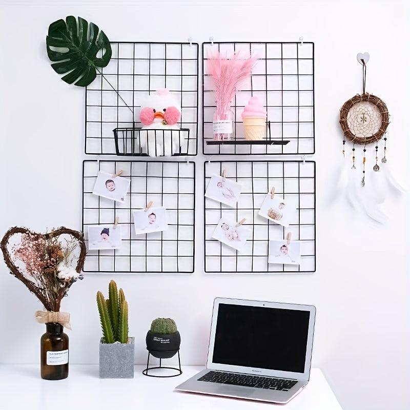 5pcs Decorative Wall Grid Wire Wall Grid Panel Picture Display